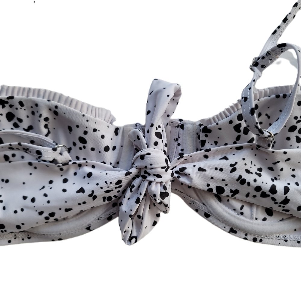 Shein Bikini Top M Medium White Black Underwire - Picture 5 of 7